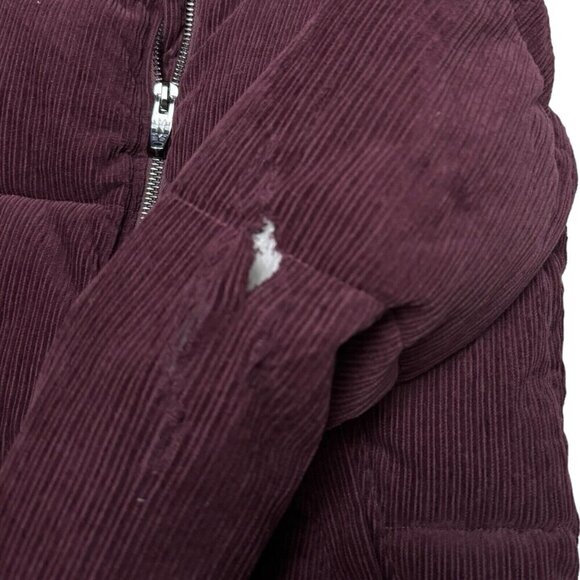 MARC New York CORDUROY Designer Winter Puffer Parka Jacket Coat Plum Medium - Picture 5 of 6